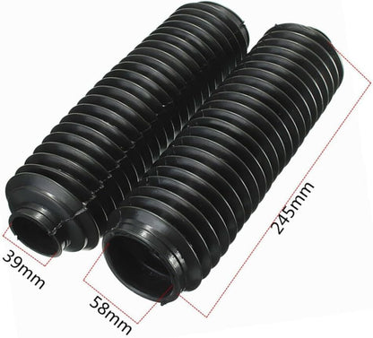 ya 6 8.14 1Pair Black Motorcycle Front Fork Rubber Gaiters Boots For CQR 245x58x39mm