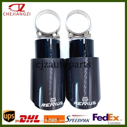 ya 6 8.24 baidi 76/89/101/114MM Out Remus Glossy Black Carbon Fiber Universal Tailpipe