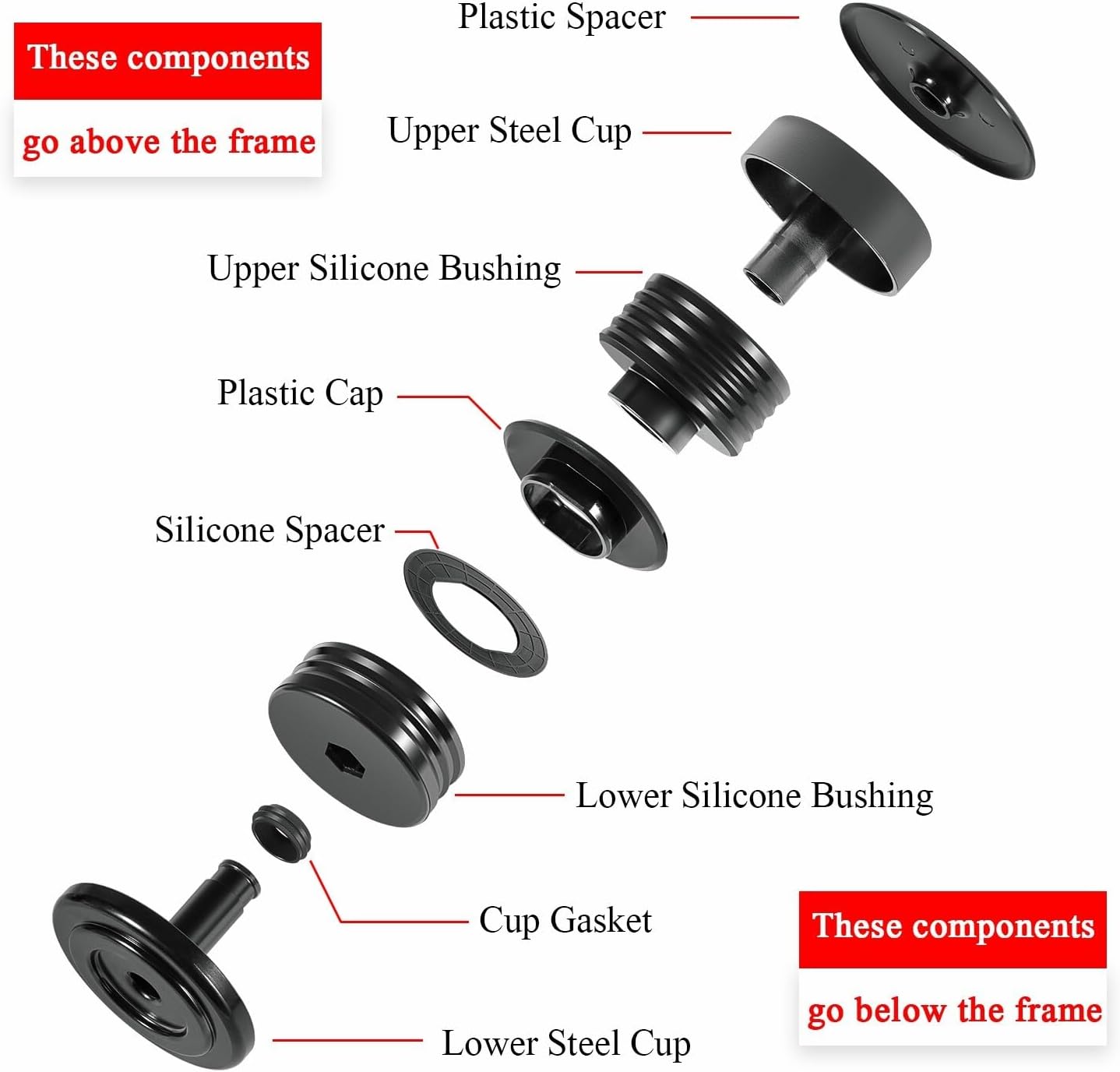 ya 2 8.24 baidi F-350 Silicone Body Mount Bushing Kit for 2008+ for Ford Super Duty Crew Cab