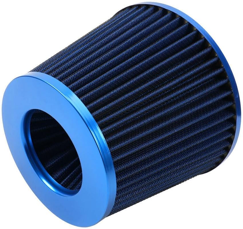 ya 13 9.15 baidi 3 76mm Inlet Car Truck Cold Air Intake Cone Replacement Dry Air Filter Blue