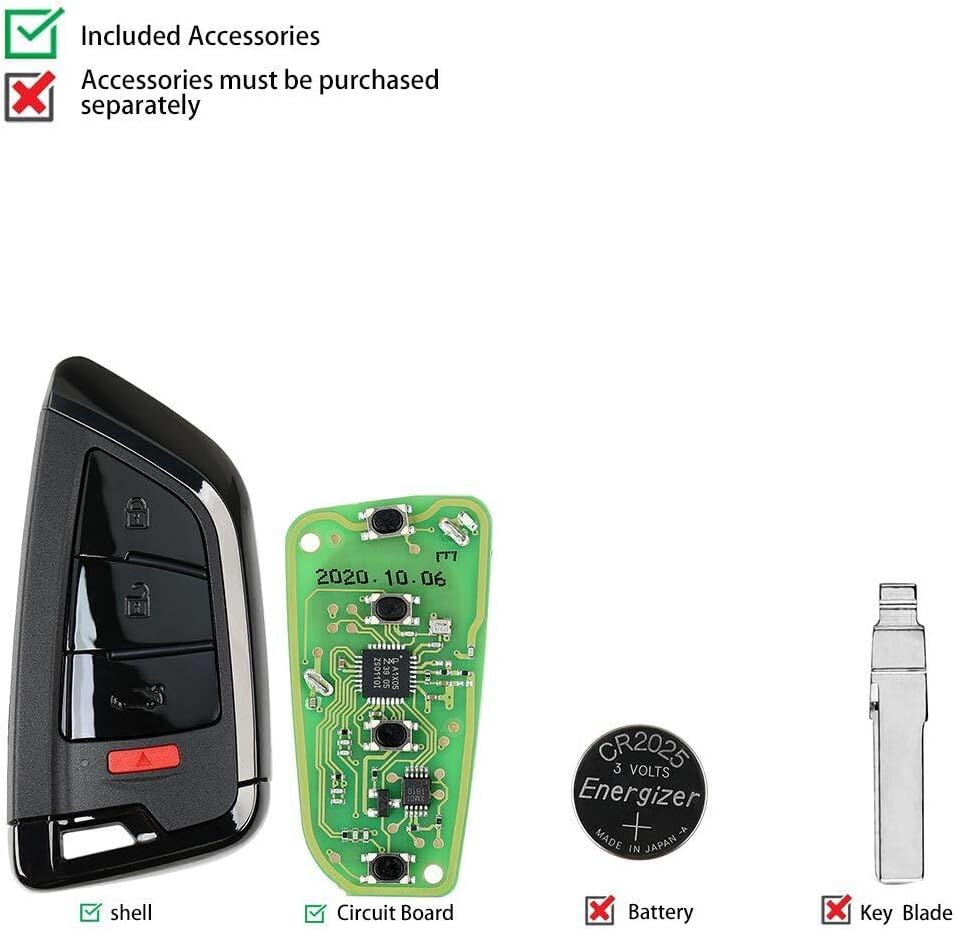 ya 3 8.24 baidi XSKF21EN Universal for Smart Remote Key Memoeial 4 Buttons for VVDI Key Tool
