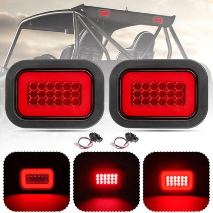 ya 10 9.16 zhengce 2x 42-LED Red Rectangular Tail Lights With Pigtails Universal 12V Trailer T