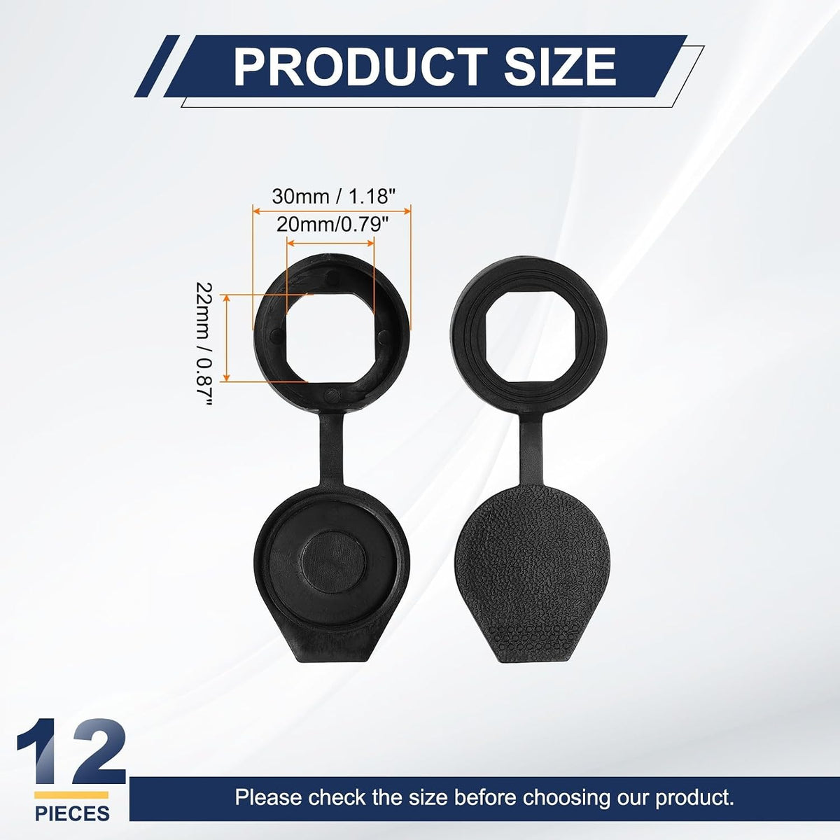 ya 26 10.21 baidi 12Pcs Door Lock Dust Cover 20mm Panel Cam Lock Dust Cover Waterproof Black