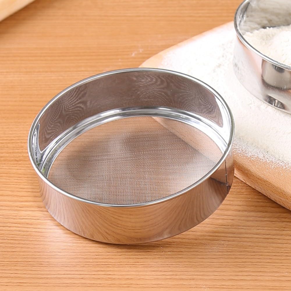 ya 14 9.20 baidi 2 Pcs Baking Tools Fine Mesh Sieve Flour Stainless Steel Sifter Gadgets-1