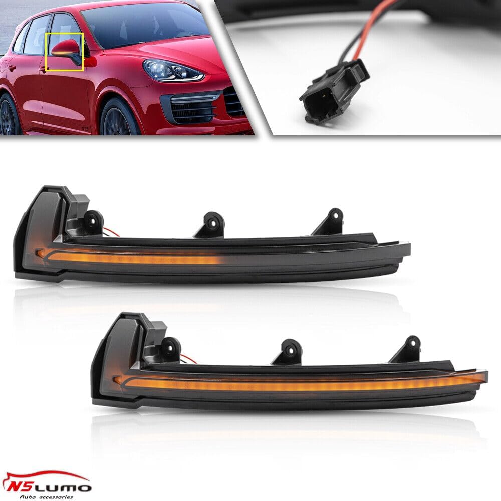 ya 7 8.24 baidi 2pcs LED Sequential Side Mirror Light Signal Flasher for Porsche for Cayenne 2015-2018