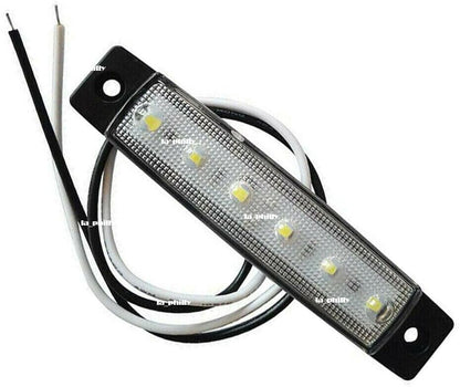 ya 2 8.15 2Pcs 24V 6LED Side Marker Indicators Lights Lamps Truck Trailer Bus Lorry-White