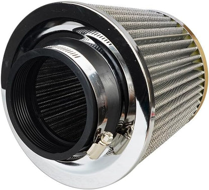ya 23 10.7 baidi 1Pc 3 76mm Inlet Cold Air Intake Cone Replacement Quality Dry Air Filter Silver