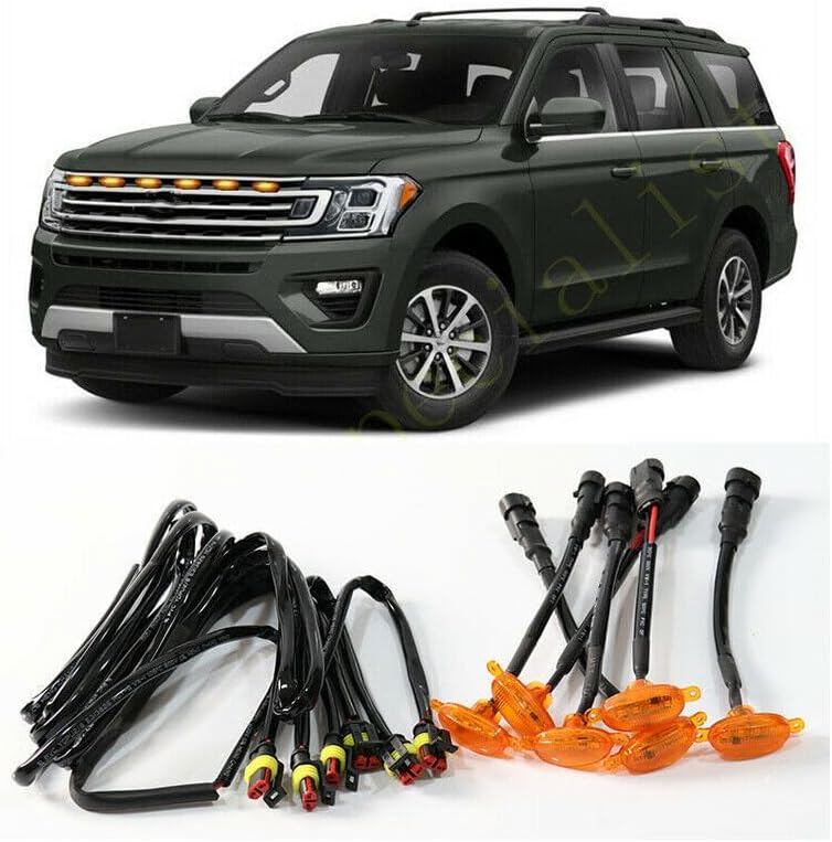 ya 7 8.24 baidi for Ford Expedition 2018-2021 Car Front Grille LED Light Raptor Style Grill 6Pcs