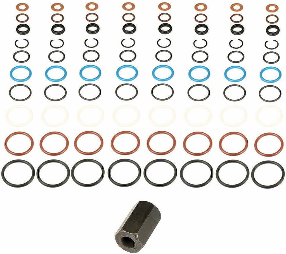 ya 10 9.16 baidi for Ford 6.0L Powerstroke Oil Rail Leak Repair Kit Tool O-rings & Injector Seal!