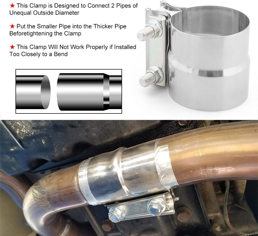 ya 4 8.24 baidi 2 x 5 collar connectors to reduce band clamps for muffler sleeve couplers stainless steel