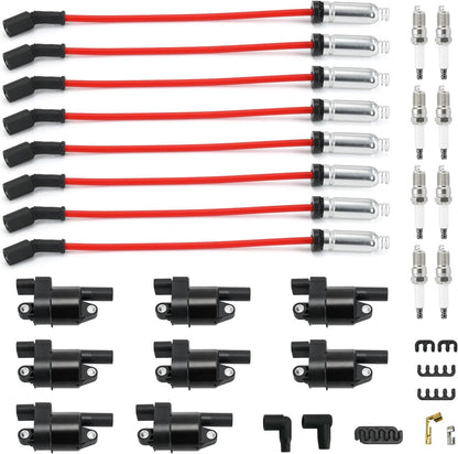 ya 5 8.24 baidi 8x Ignition Coil+Iridium Spark Plug+Wireset For 05-15 for Chevy for Silverado for GMC for Sierra