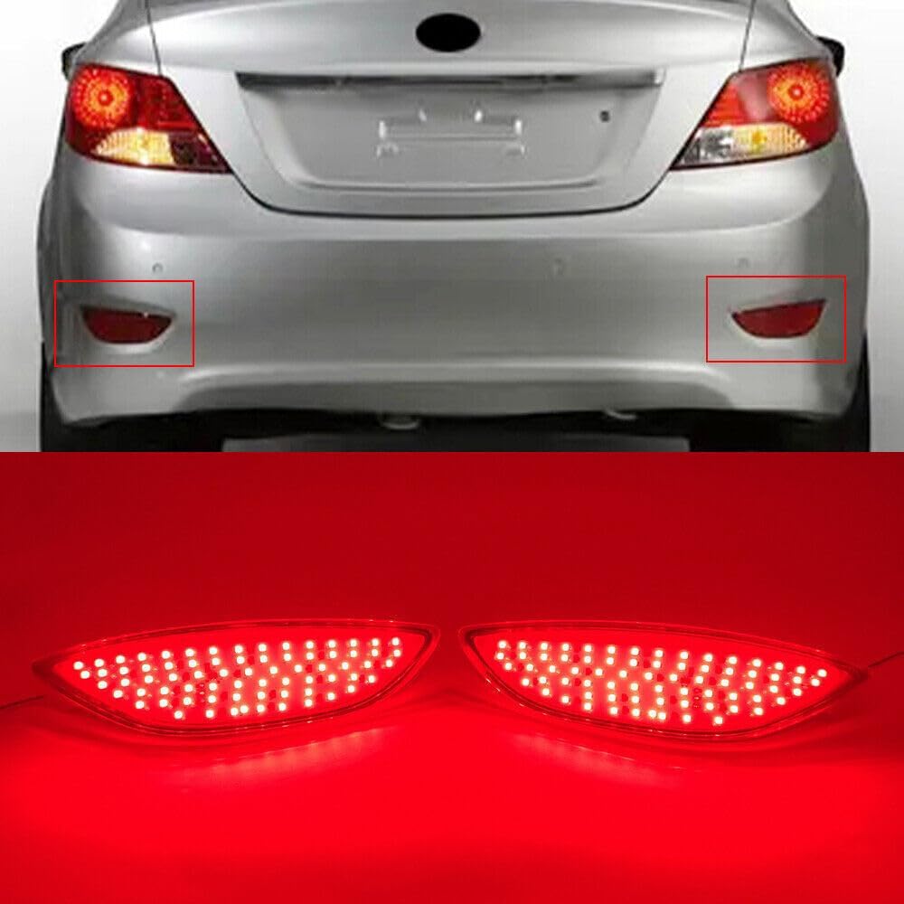 ya 4 8.14 Fit for Hyundai Accent 2008-2015 Rear Bumper Tail Light Parking Brake Light LED