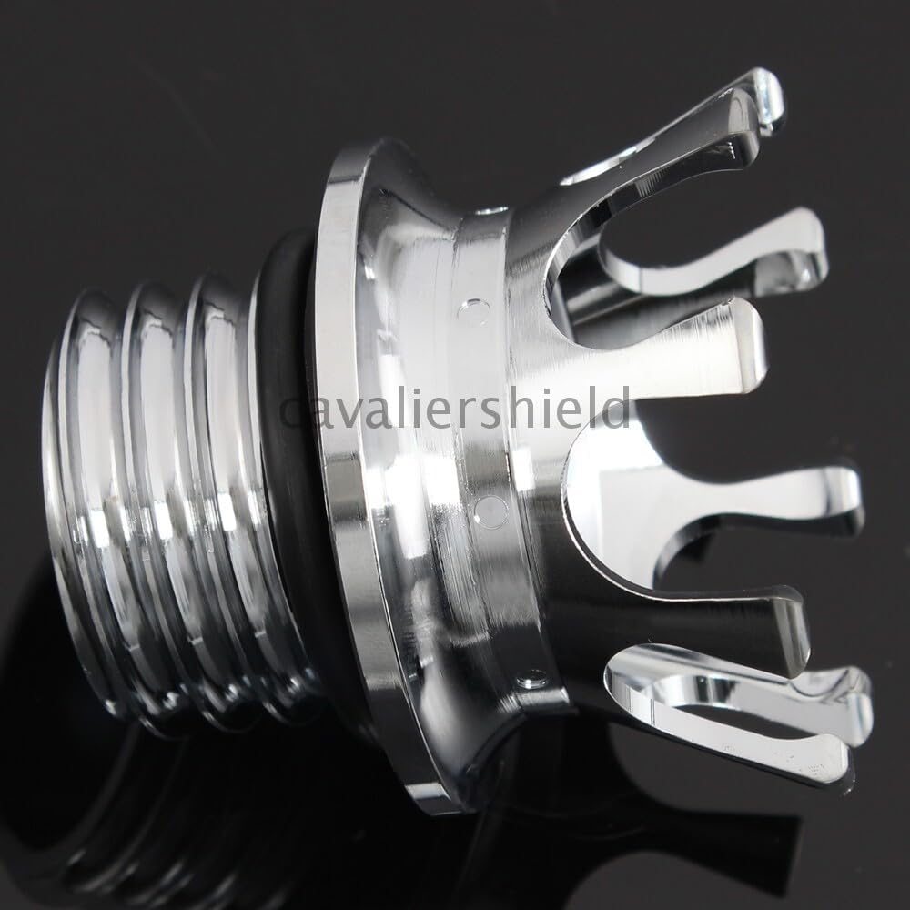 ya 13 9.15 baidi Chrome King Crown Cap Fuel Tank Cover Right-hand Thread for Harley Road King
