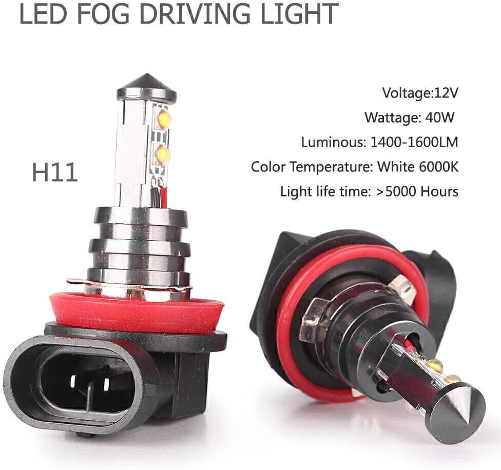 ya 4 8.8 H11 H8 H9 Power 40W 6000K Car DRL Fog Daytime Driving LED Headlight Bulb 