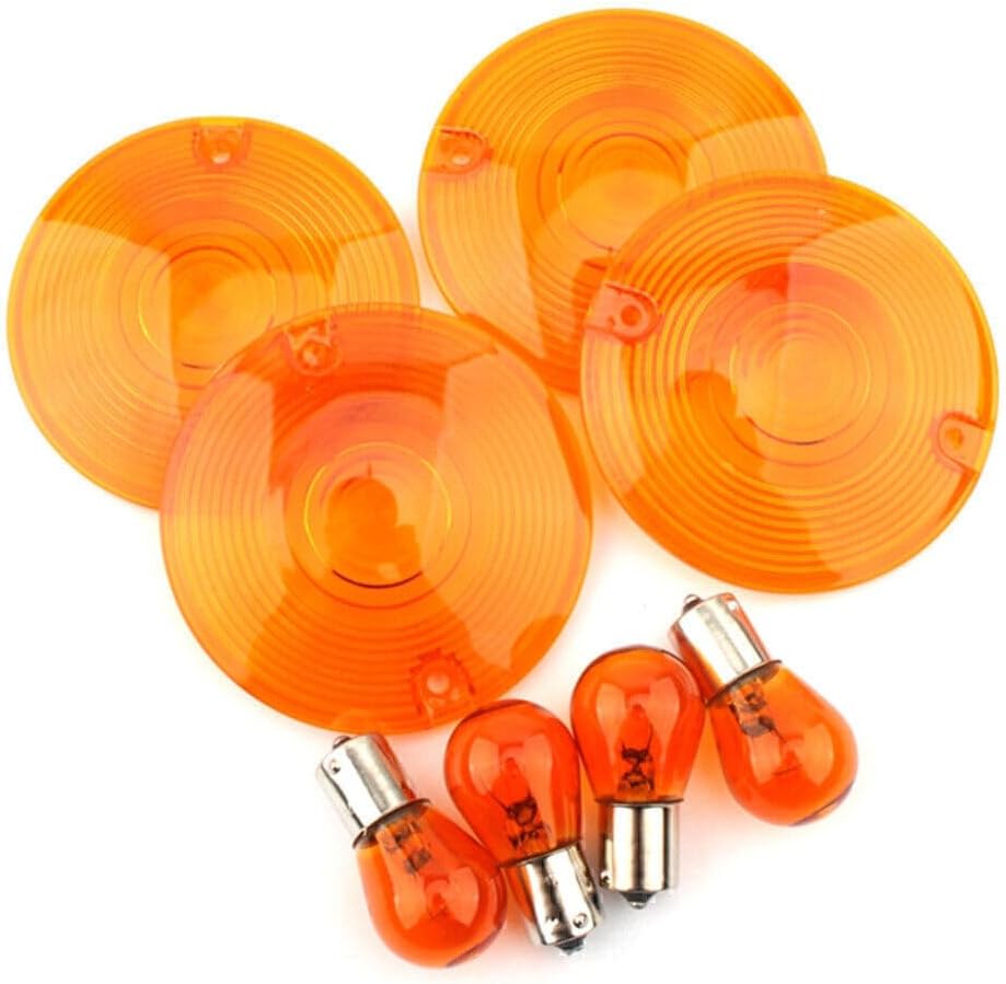 ya 4 8.8.2 Turn Signal Light Cover Yellow Lens Amber Bulb Fit Heritage Softail FLST FLSTI