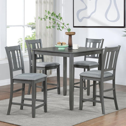 ya 28 10.13 baidi 5 Pc Dining Table Set,w/ Wooden Dining Square Table & 4 Upholstered Chairs,