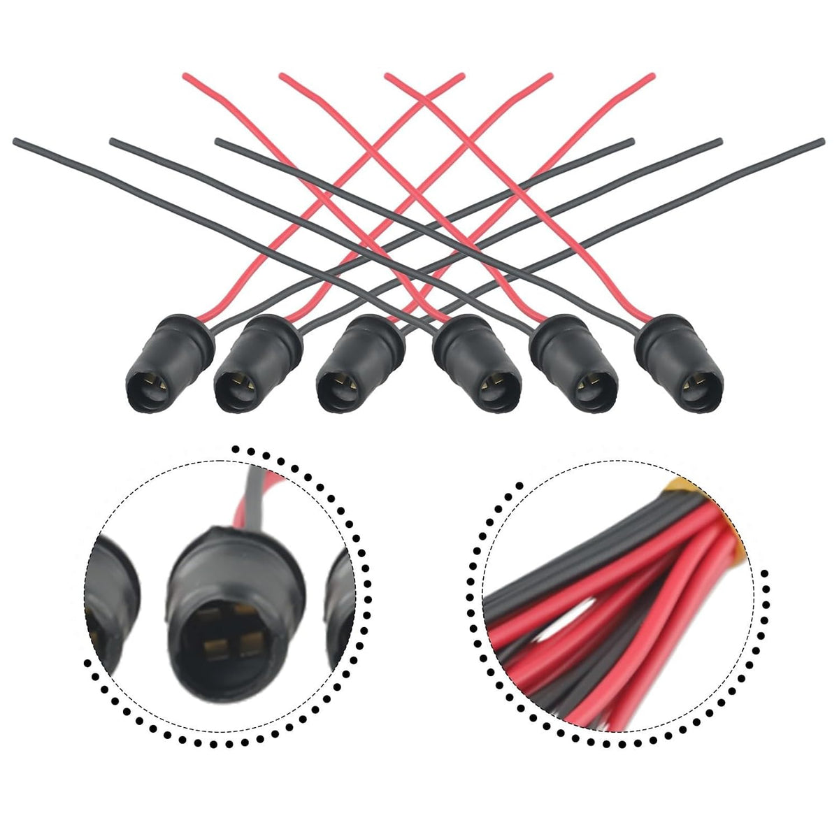 ya 23 10.7 baidi 10pcs Black Rubber Car Auto Light Bulb Round Socket Lamp Holder Base Connector