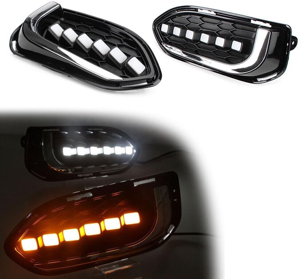 ya 9 10.24 Pair Auto LED Daytime Running Fog Driving Lights Lamp for Honda Fit Jazz 2018