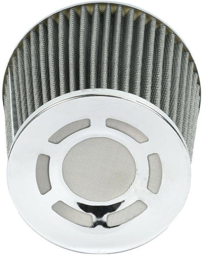 ya 13 9.15 baidi 3 76mm High Flow Inlet Cold Air Intake Cone Replacement Dry Air Filter Silver