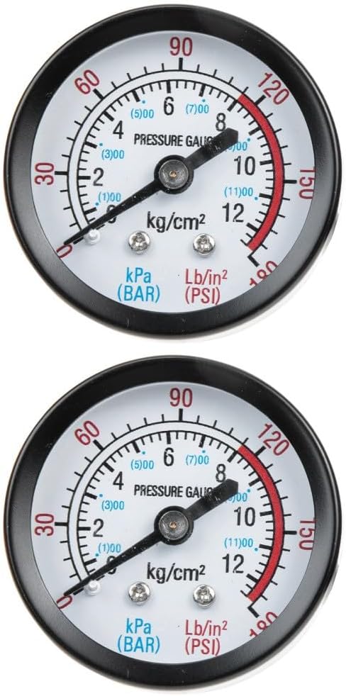 ya 4 8.24 baidi 2 Pcs Pressure Gauge Accessories Air Compressor Liquid Filled Tank