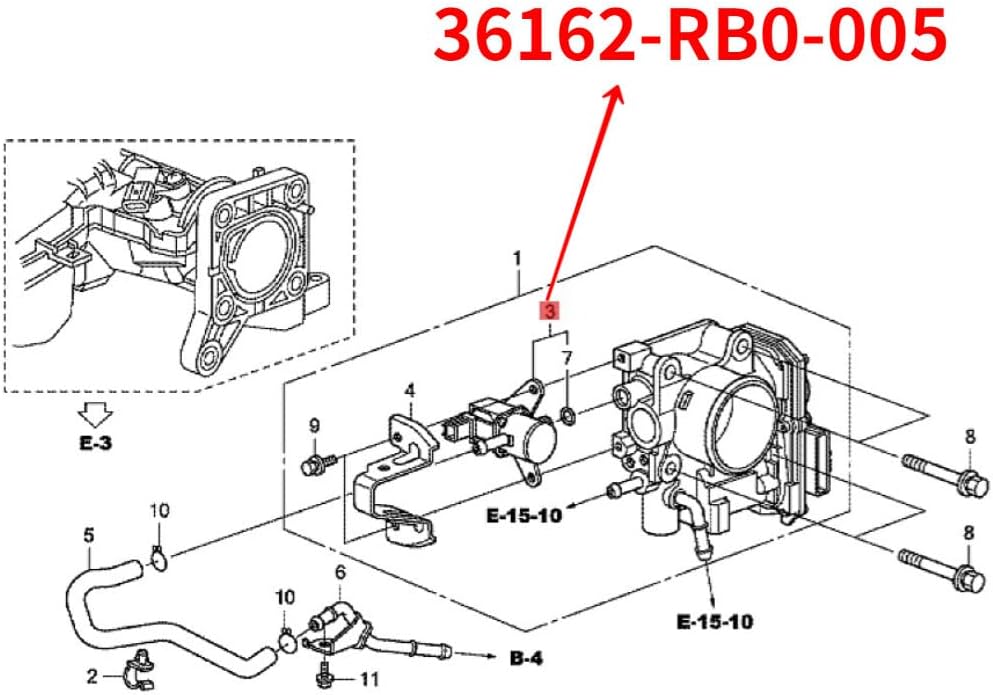 ya 4 8.24 baidi 36162-RB0-005 Vapor Canister Purge Valve Solenoid for Honda 2009-2013 Fit 1.5L