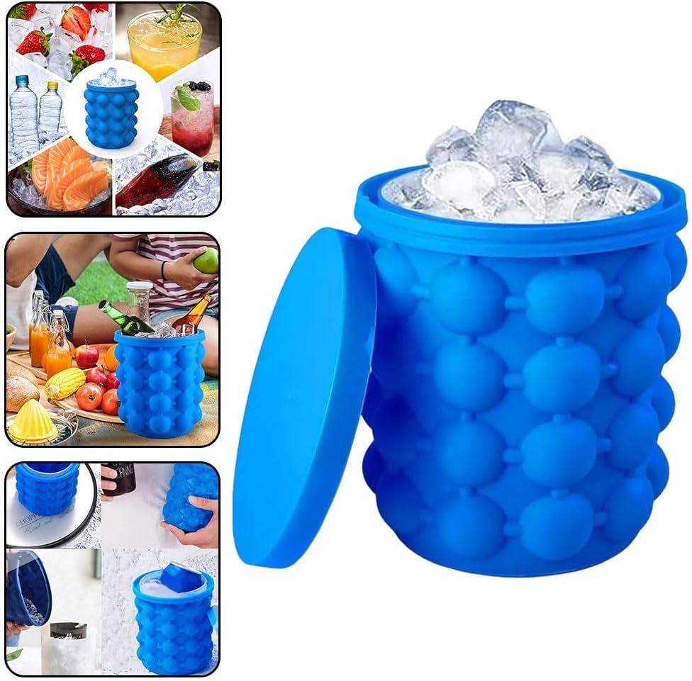 ya 14 9.20 baidi Space Saving Silicone Ice Bucket for Whiskey zing and Beer Cooling-1