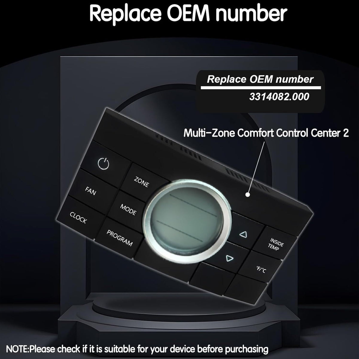 ya 10 9.16 baidi Black 10-Button? 3314082.000 RV Multi-Zone Comfort Control Center II Thermostat