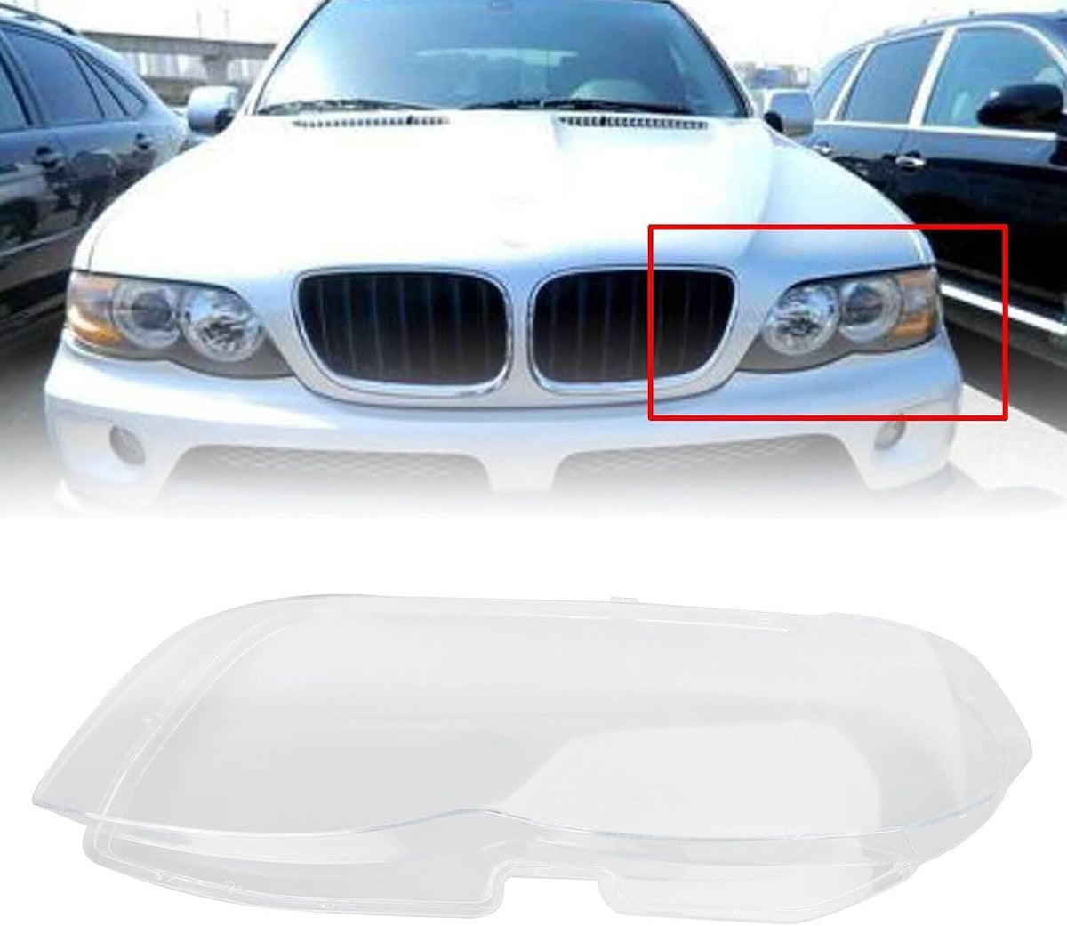 ya 10 9.16 zhengce Left Headlight Shell Headlight Lens Plastic Cover For X5 E53 2004-2006