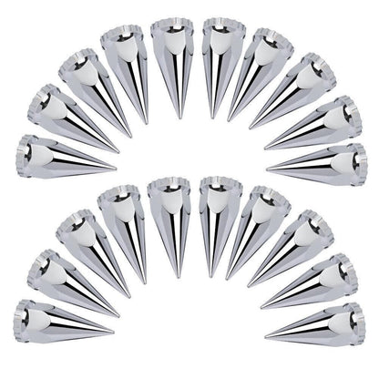 ya 10 9.16 baidi 20PCS Fits Semi Truck 33mm Thread-on Spiked Lug Nut Covers ABS Chrome Plastic