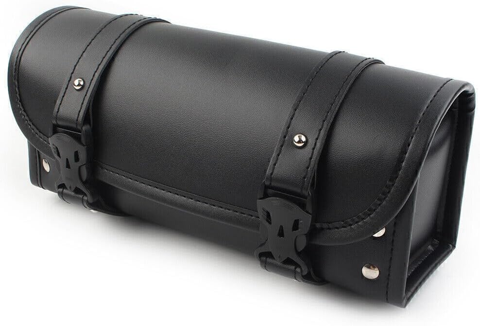 ya 11 9.14 baidiBlack Universal PU Leather Motorcycle Side Saddle Bags Storage Fork Tool Pouch
