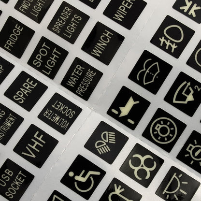 ya 23 10.7 baidi Switch Sticker Labels Decal Label Boat Truck Marine 132pcs Parts Night