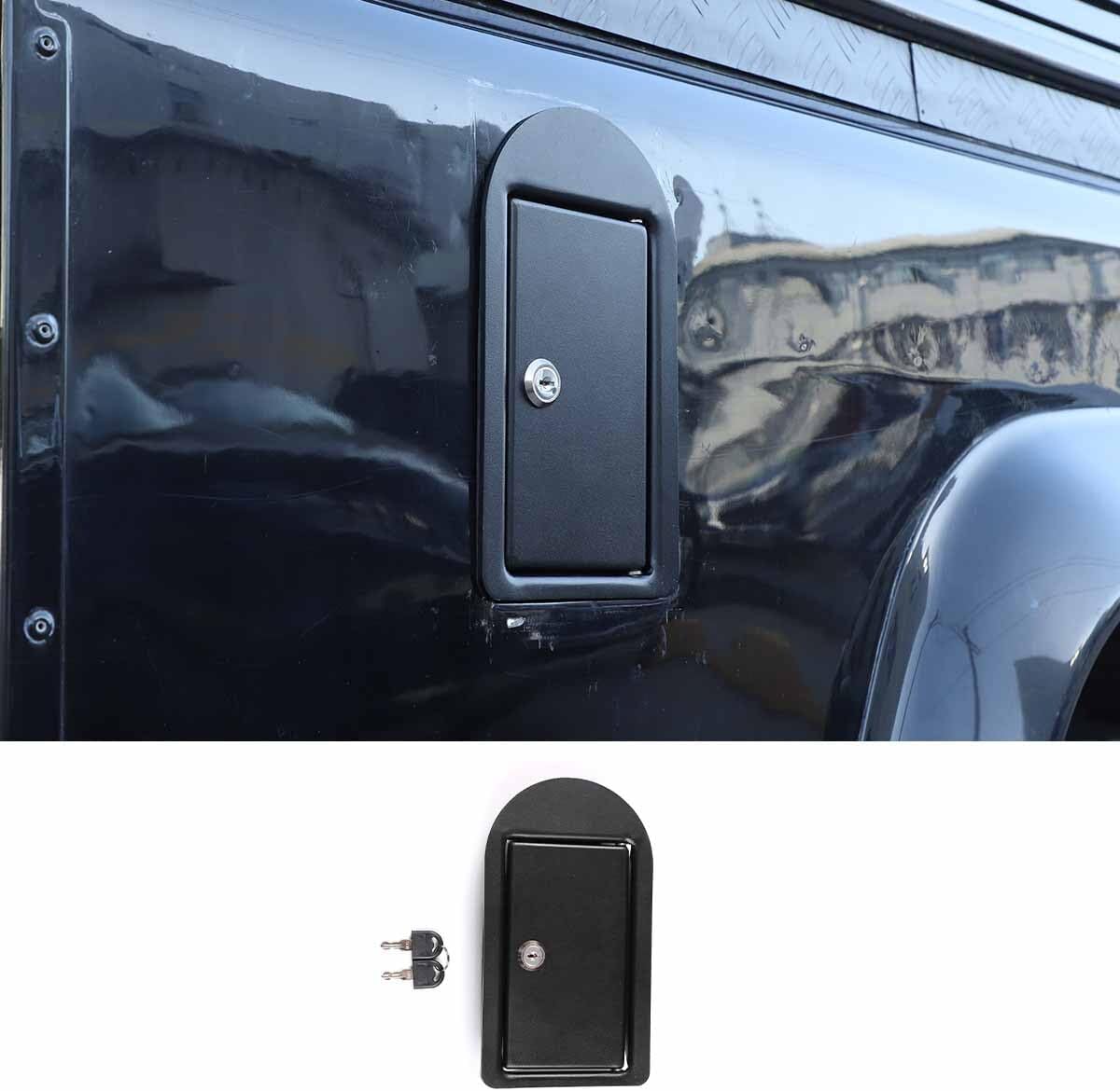 ya 5 8.10 Black Alloy Fuel Cap Safety Lock Cover for for Land Rover for Defender 2004-2019