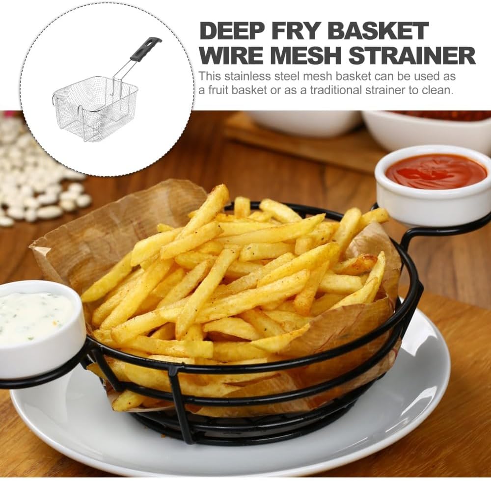 ya 14 9.20 baidi Set of 2 Stainless Steel Frying S n Strainer Basket with Handle-1