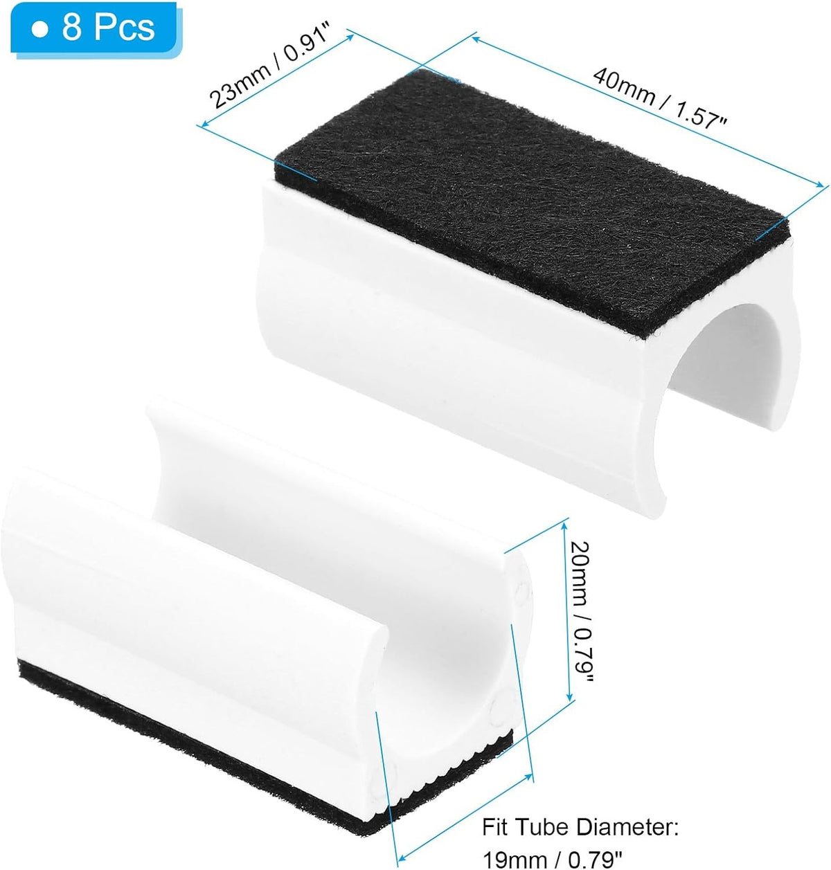 ya 26 10.21 baidi 8pcs U Chair Leg Caps, 19mm U Shaped Chair Leg Floor Protector Tangle, White