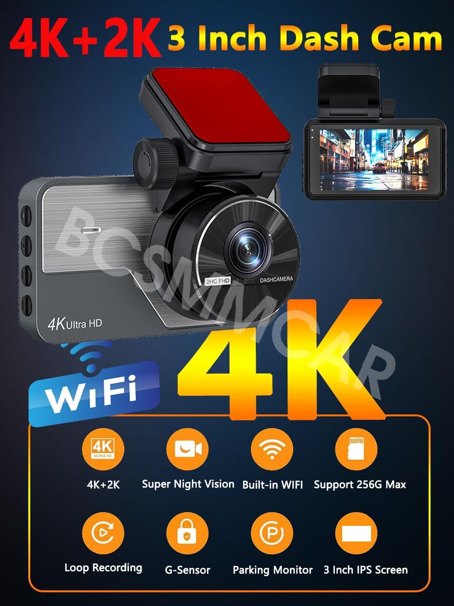 ya 6 8.24 baidi 3 Dual Lens Car Dash Cam DVR Recorder Front Rear Camera Night Vision G-Sensor