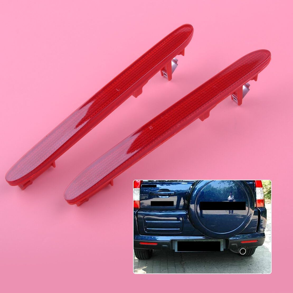 ya 4 8.8 for Honda CRV for Acura TSX 05-06 Rear Bumper Reflector Light Lamp Lens Red L+R Set