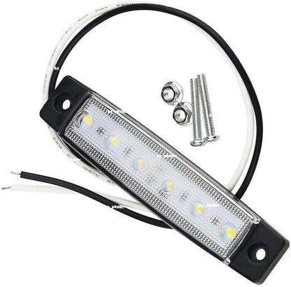 ya 2 8.15 2Pcs 24V 6LED Side Marker Indicators Lights Lamps Truck Trailer Bus Lorry-White