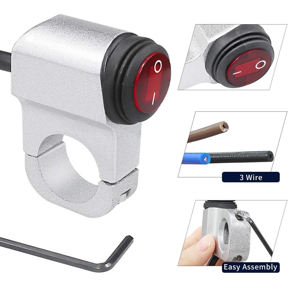 ya 12 10.8 zhengce 7/8 ATV Handlebar Light Switch 12V Waterproof Handlebar Headlight Switch