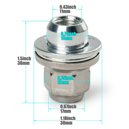 ya 5 8.10 5-piece Set of Chrome Lug Nuts for Jaguar S-Type X-Type XJ XJR XF C2C35294010