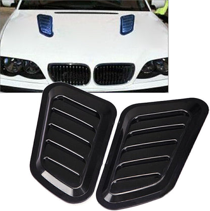 ya 4 8.14 Air Flow Intake Hood Scoop Vent Bonnet Cover Universal Auto Decorative Silver