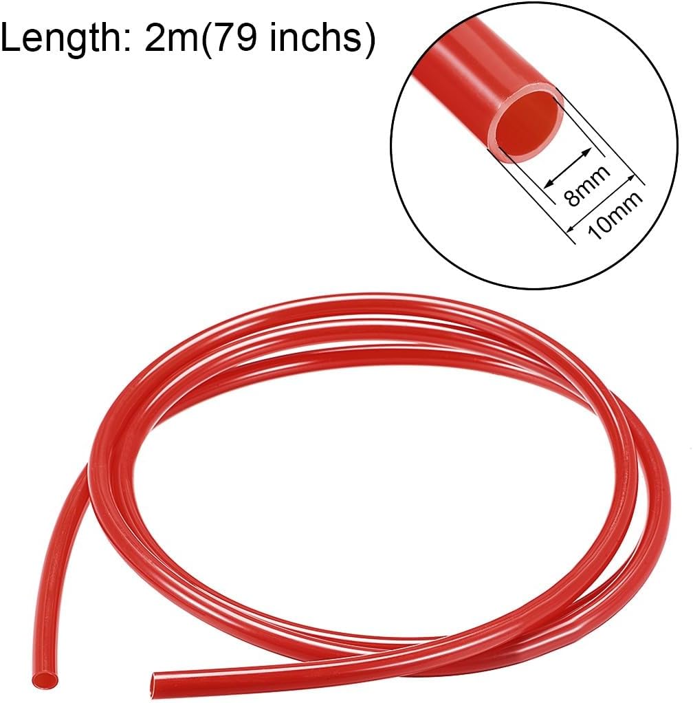 ya 14 9.20 baidi 10mm OD 8mm ID 2m Long PA12 Nylon Tube for Air Line Brake Fluid Transfer Red-1