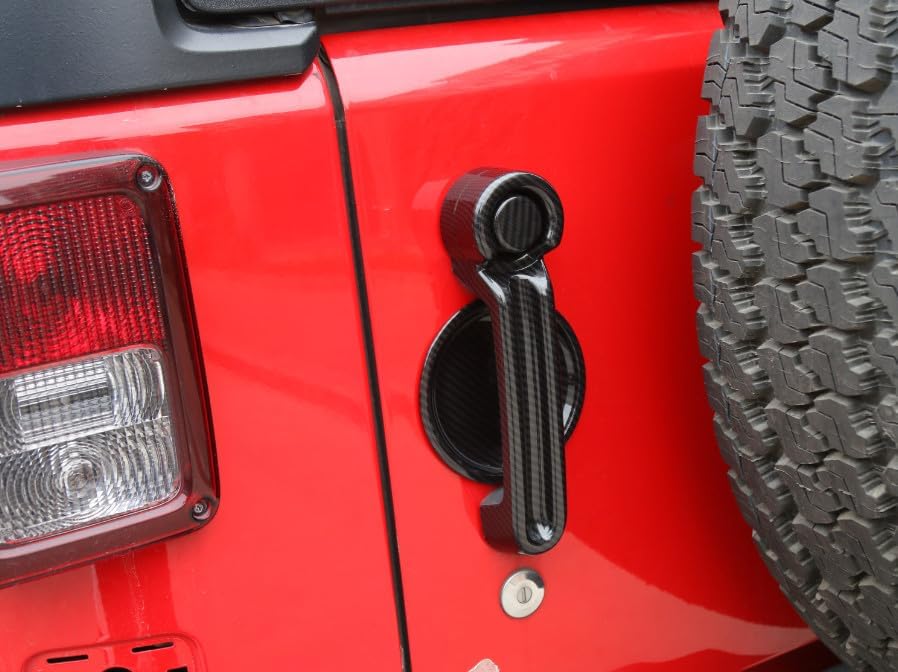 ya 10 9.16 baidi Door Handle Cover Tailgate Handle Trim for 07-18 for Jeep JK for Wrangler Carbon Look