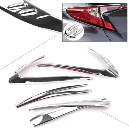 ya 4 8.14 for Toyota C-HR CHR 2016-18 17 ABS Chrome Rear Tail Light Lamp F for Ram e Cover Trim