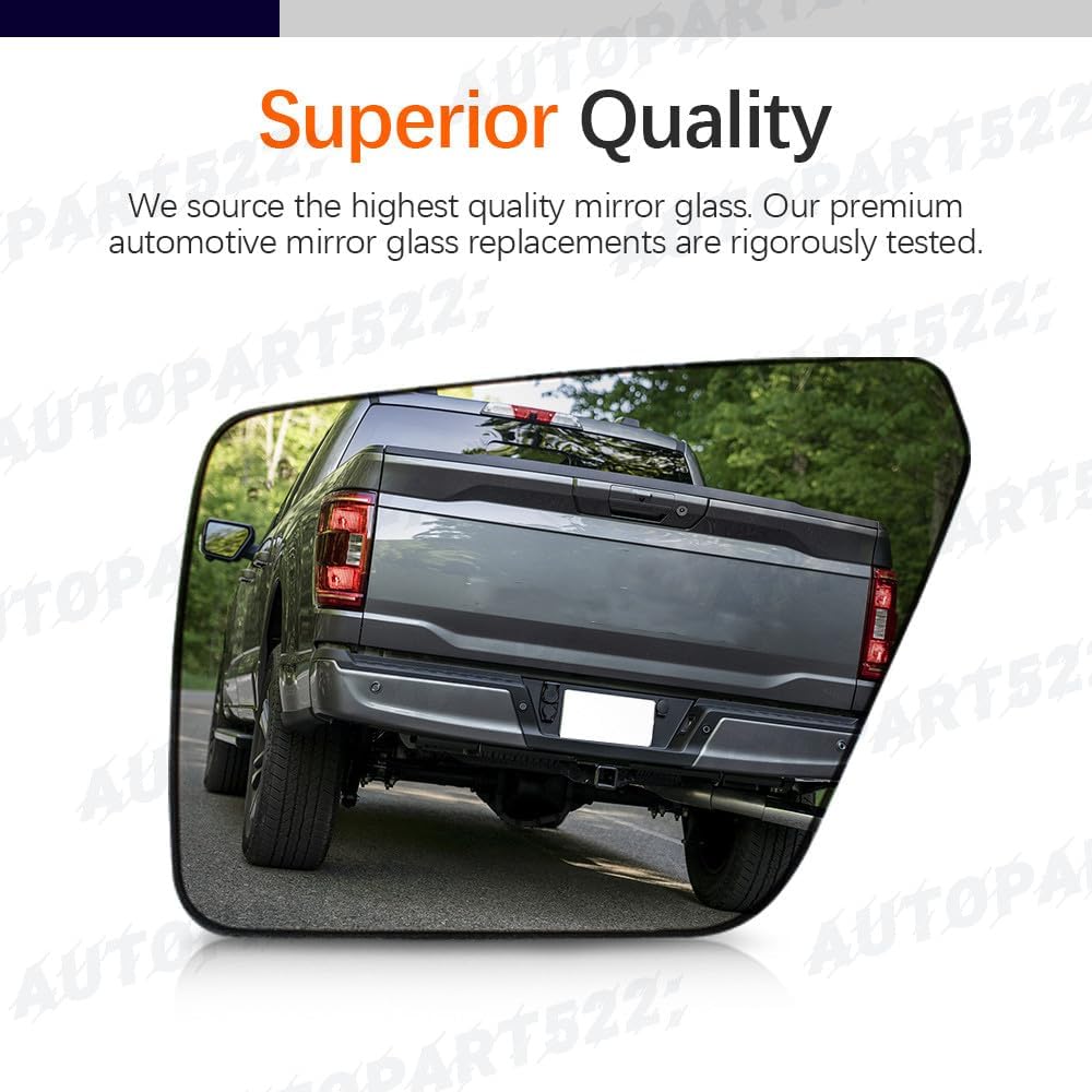 ya 2 8.15 Pair Side Heated Mirror Glass W/Blind Spot for Ford F150 2021-2025