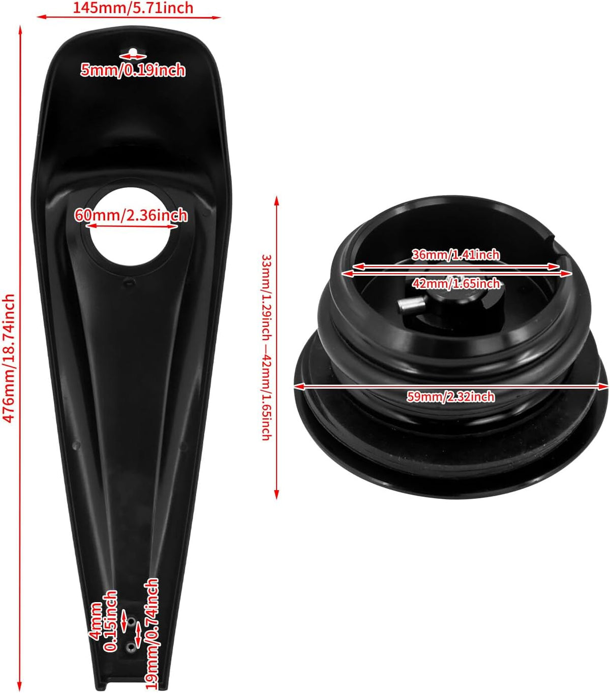 ya 9 10.24 Black Dash Fuel Console Cover Gas Tank Cap for Harley Road Electra Glide 08-2023