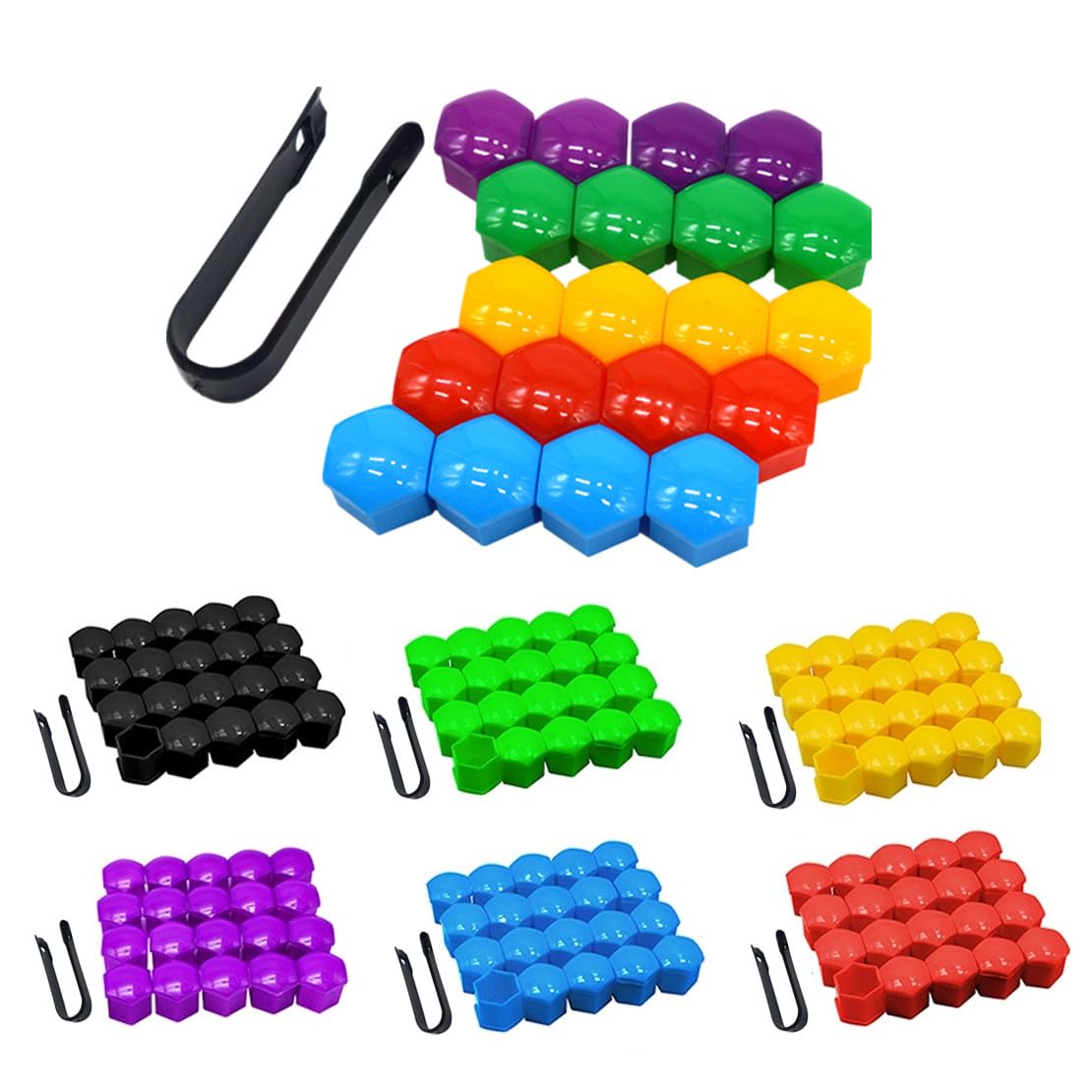 ya 10 9.16 baidi 20pcs 19mm Car Wheel Nut Lug Cover Auto Hub Screw Caps Bolt Rims Tire & Tool