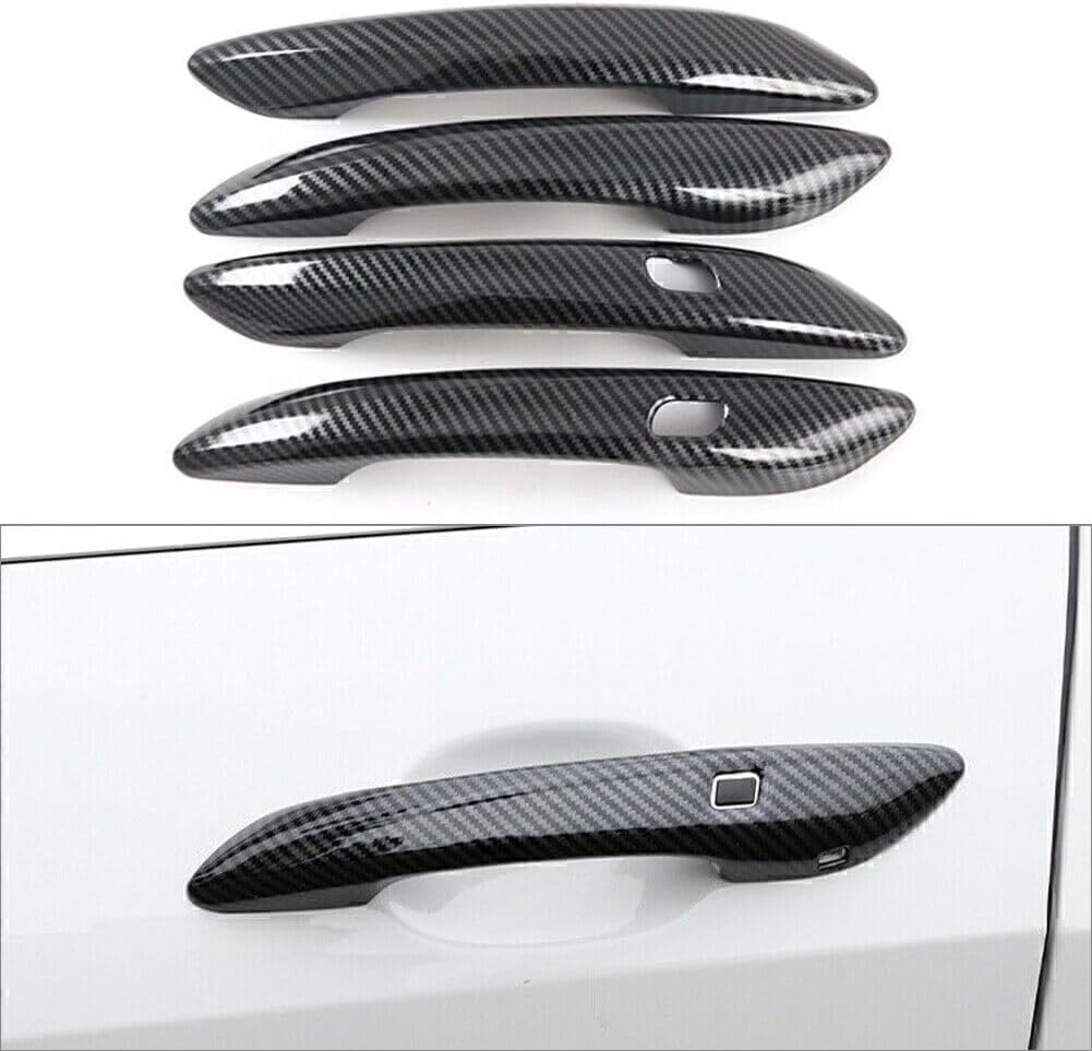 ya 10 9.16 baidi 4PCS Exterior Side Door Handle Cover Trim for Hyundai for Elantra 2021 Black