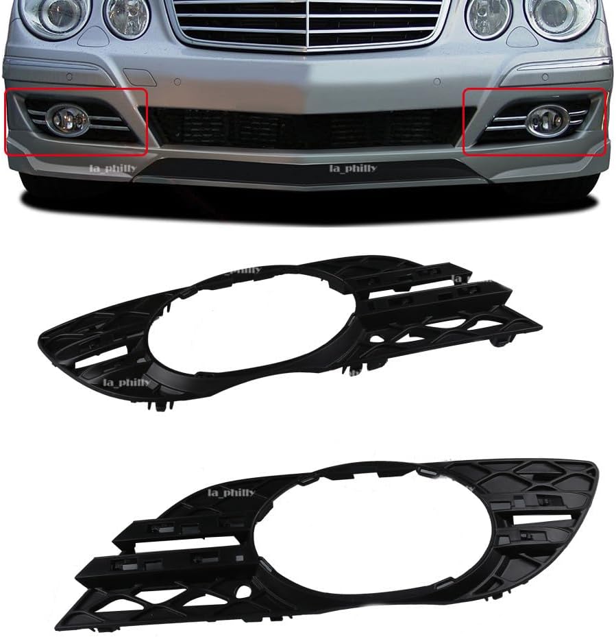 ya 9 10.24 Pair L&R Fog Light Lamp Bumper Cover Grill for Mercedes-Benz 07-09 E-CLASS W211