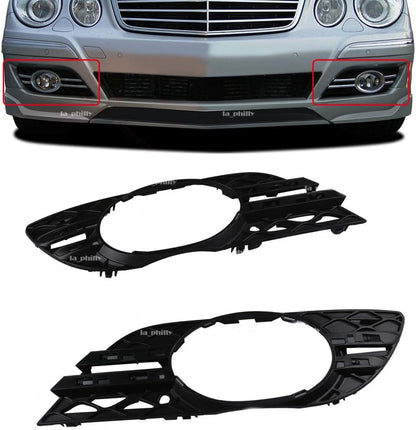 ya 9 10.24 Pair L&R Fog Light Lamp Bumper Cover Grill for Mercedes-Benz 07-09 E-CLASS W211