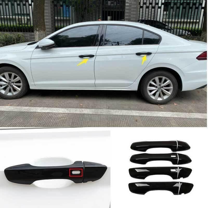ya 2 8.15 for VW for Jetta 2019-2022 Glossy Black Side Door Handle Cover Trim for Smart 
